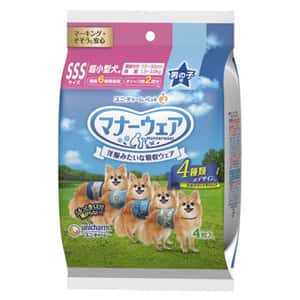 狗尿墊 狗尿片 Unicharm 公⽝⽤禮儀褲-SSS-碼 1.5-3kg 15-30cm 4片 (ucj1sss1)
