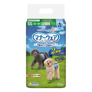 狗尿墊 狗尿片 Unicharm 公⽝⽤禮儀褲-SS-碼 2.5-4kg 30-35cm 48片 (ucj1ss2)