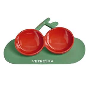 飲食用具 VETRESKA ⾞厘⼦造型陶瓷雙碗 (vk12636) 