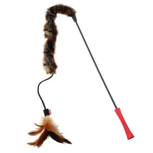 逗貓棒 貓玩具 GiGwi Feather Teaser魔⼒貓棒 長毛絨/絨球 (款式隨機) (7014)