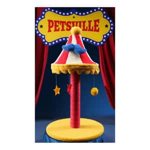 貓抓板 貓爬架 貓玩具 PETSVILLE 旋轉⽊⾺貓抓柱 42x75cm (P2320302A)