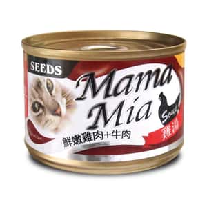 SEEDS 貓罐頭 SEEDS 貓罐頭 Mamamia機能雞湯罐 鮮嫩雞⾁+⽜⾁+⽜磺酸 170g (ma03) 