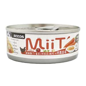 SEEDS 狗罐頭 SEEDS 狗罐頭 MiiT雞丁機能湯罐 鮮嫩雞丁胡蘿蔔湯佐番茄四季⾖起司 80g (mt03) 