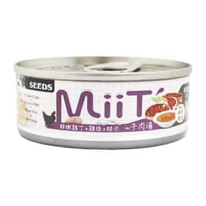 SEEDS 狗罐頭 SEEDS 狗罐頭 MiiT雞丁機能湯罐 鮮嫩雞丁鮮⽜⾁湯佐雞絲糙⽶ 80g (mt06s)