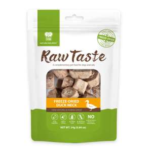 Natura Nourish 狗零食推薦：NATURA NOURISH Raw Taste 凍乾鴨頸 24g (DT72324) 此日期前最佳:2025年6月