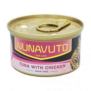 NUNAVUTO 貓罐頭 貓濕糧推薦：NUNAVUTO 無穀物貓罐 吞拿魚伴雞肉 80g (NU202420)