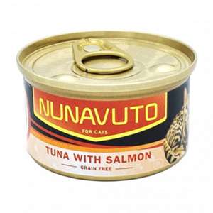 NUNAVUTO 貓罐頭 貓濕糧推薦：NUNAVUTO 無穀物貓罐 吞拿魚伴三文魚 80g (NU202482)