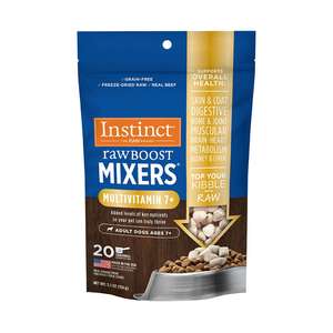 Instinct 本能 狗零食推薦：Instinct 狗糧 凍乾肉粒 多種維他命老年犬7+ 牛肉配方 0.75oz (600688)