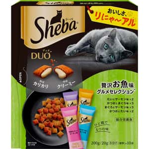 Sheba 貓零食 Sheba Duo 貓零食 日本貓貓夾心酥 精選奢華魚味 20g 10袋入