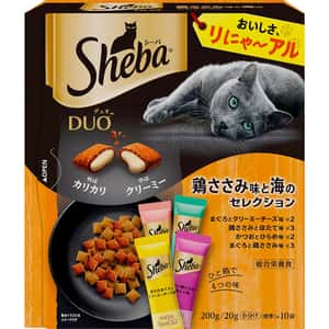 Sheba 貓零食 Sheba Duo 貓零食 日本貓貓夾心酥 精選雞柳及海鮮味 20g 10袋入