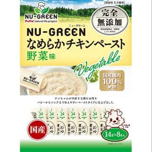 Petio 狗零食 Petio NU-GREEN 日本產 狗零食 無添加 雞肉肉醬 蔬菜味(+鐵質・β-胡蘿蔔素) 14g 8本入 (90503149)