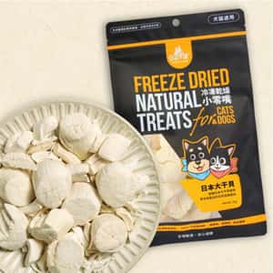汪喵星球 貓零食狗零食 汪喵星球 凍乾 DogCatStar 冷凍乾燥原肉小零嘴 海味 北海道大干貝 20g (貓犬用) (SN550)