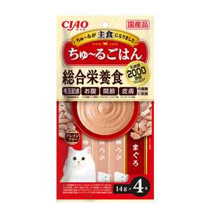 CIAO 貓零食 寵物零食推薦：CIAO 肉泥 主食肉泥 2千億乳酸菌 金槍魚雞肉醬 14g 4本入 (SC-461)