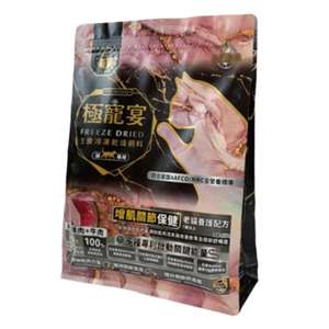喜樂寵宴 貓糧 貓乾糧推薦：極寵宴 貓糧 生食凍乾飼料 增肌關節保健 老貓配方 雞肉+牛肉 500g