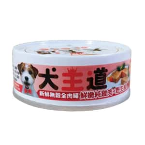 犬王道 狗罐頭 犬王道 狗罐頭 無穀全肉罐 純雞+野生鮭魚 82g (6334)