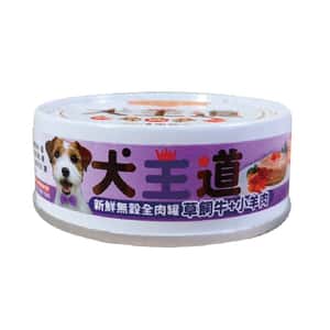 犬王道 狗罐頭 犬王道 狗罐頭 無穀全肉罐 草飼牛+小羊肉 82g (6327)