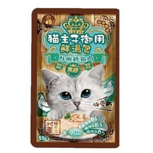 貓主子 貓零食 貓主子 御用無膠鮮湯包 牛磺酸保健 鮮嫩純雞肉 55g (8833)  