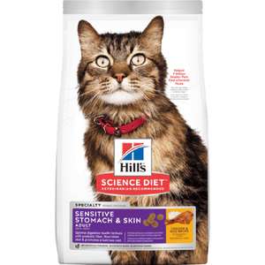 Hills 希爾思 貓糧 貓乾糧推薦：Hills 貓糧 成貓胃部及皮膚敏感專用配方 Sensitive Stomach & Skin 3.5lb (8523)