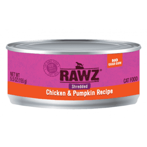 RAWZ 貓罐頭 貓濕糧推薦：RAWZ 貓罐頭 肉絲主食罐 雞肉及南瓜 155g (RZCCP155)