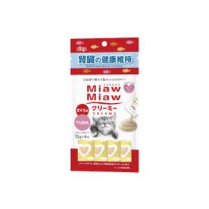 AIXIA 愛喜雅 貓零食 寵物零食推薦：AIXIA 愛喜雅 MiawMiaw 貓零食 肉泥餐包 腎臓健康維持 鮪魚味 15g x 4條裝 (MMCM-7)
