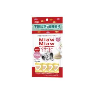 AIXIA 愛喜雅 貓零食 寵物零食推薦：AIXIA 愛喜雅 MiawMiaw 貓零食 肉泥餐包 下部尿路健康維持配方 鮪魚味 15g x 4條裝 (MMCM-11)