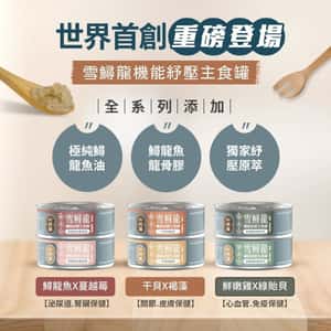 ⽑爪村 雪鱘龍機能紓壓 主食貓罐頭 肉泥系列 鮮嫩雞+綠貽⾙ 80g (910245) (圖片3)