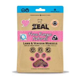 ZEAL 狗零食推薦：ZEAL 狗糧 紐西蘭無榖物脫水凍乾 羊+鹿肉 100g (NP039F)