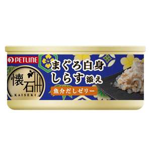 貓罐頭 貓濕糧推薦：日本Petline 貓罐頭 懷石系列 吞拿魚+白飯魚 60g (KC1)