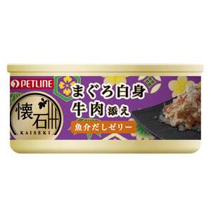 貓罐頭 貓濕糧推薦：日本Petline 貓罐頭 懷石系列 吞拿魚+牛肉 60g (KC2)