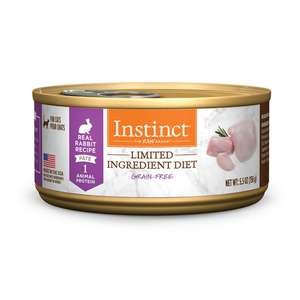 Instinct 本能 貓罐頭 貓濕糧推薦：Instinct 貓罐頭 單一蛋白系列 兔肉配方 3oz (707547)