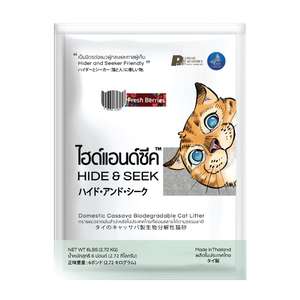貓砂推薦：HIDE & SEEK 泰國天然木薯環保生物降解貓砂 鮮莓味 6L