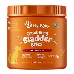 Zesty Paws 狗狗保健用品推薦：Zesty Paws 蔓越莓咀嚼軟粒 CRANBERRY BITES CHICKEN 90CT JAR (003273)