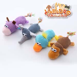 HelloDOG 狗玩具 HelloDOG 玩具嚴選 狗狗嗶嗶拉扯趴趴公仔 1件 (隨機款) (TBS)