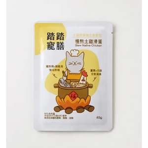 踏踏寵膳 貓罐頭 貓濕糧推薦：踏踏寵膳 貓主食餐包 鱸魚精系列 慢熬土雞x鵪鶉蛋 80g (TTC-8465)
