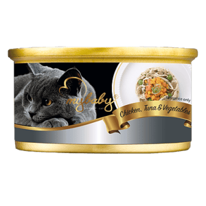 My Baby 貓罐頭 貓濕糧推薦：My baby 貓罐頭 雞及吞拿魚及蔬菜 Chicken with Tuna with Vegetables 85g (灰) (90401404B)
