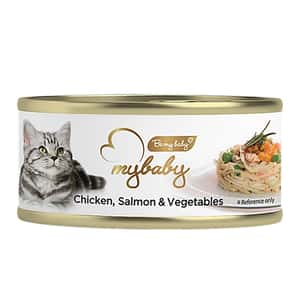 My baby 貓罐頭 雞肉及三文魚及蔬菜 Chicken with Salmon with Vegetables 85g (桃紅) (90401406B) (圖片3)
