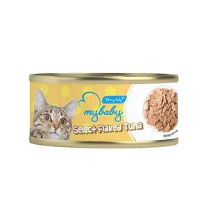 My Baby 貓罐頭 貓濕糧推薦：My baby 貓罐頭 精選吞拿魚塊 Select Flaked Tuna 85g (黃色) (90401388B)