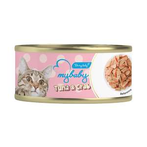 My Baby 貓罐頭 貓濕糧推薦：My baby 貓罐頭 吞拿魚及蟹柳 Tuna with Crab 85g (橙) (90401382B)