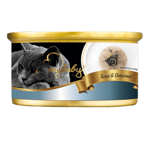 My Baby 貓罐頭 貓濕糧推薦：My baby 貓罐頭 吞拿魚及海藻 Tuna with Seaweed 85g (墨綠) (90401402B)
