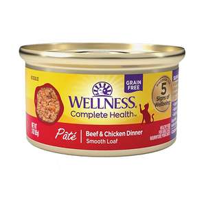 WELLNESS Core 貓罐頭 貓濕糧推薦：WELLNESS 貓罐頭 Complete Health 無穀物 Pate營養系列 牛肉及雞肉 3oz 85g (深紅) (8955)