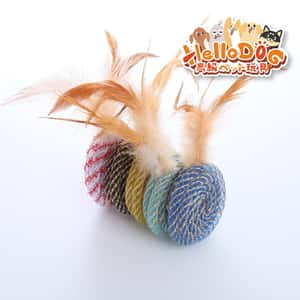 HelloDOG 玩具嚴選 貓貓耐玩羽毛波餅 1件 (隨機款) (圖片4)