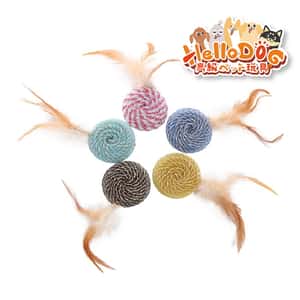 HelloDOG 玩具嚴選 貓貓耐玩羽毛波餅 1件 (隨機款) (圖片5)