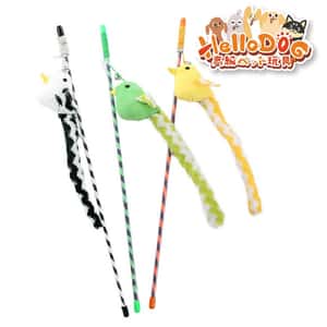 逗貓棒 貓玩具 HelloDOG 玩具嚴選 貓貓長尾巴逗貓棒 1件 (隨機款)