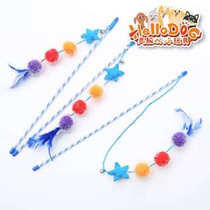 HelloDOG 玩具嚴選 金蔥球星星逗貓棒 1件 (圖片3)