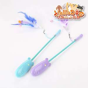 HelloDOG 貓玩具推薦：HelloDOG 玩具嚴選 貓貓雷射老鼠逗貓棒 1件 (隨機款)