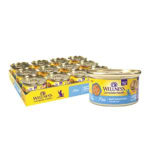 WELLNESS Core 貓罐頭 貓濕糧推薦：WELLNESS 貓罐頭 Complete Health 無穀物 Pate營養系列 牛肉及三文魚 3oz 85g (淡藍) (9020)