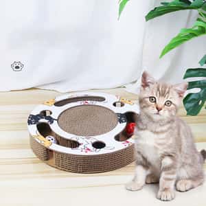 貓抓板 貓爬架 貓玩具 HelloDOG 玩具嚴選 磨爪器逗貓玩具 掏球型瓦楞紙貓抓板