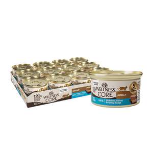WELLNESS Core 貓罐頭 貓濕糧推薦：WELLNESS CORE 貓罐頭 無穀物 Classic Pate 海洋魚配方 白魚,三文魚及鯡魚 5.5oz 156g (藍綠) (7905)
