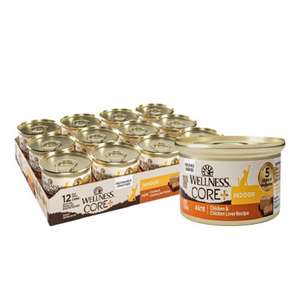 WELLNESS Core 貓罐頭 貓濕糧推薦：WELLNESS CORE 貓罐頭 無穀物 Classic Pate 室內貓除臭配方 雞肉及雞肝 5.5oz 156g (7910)
