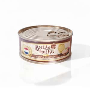 Bella and Mollys 貝莉 貓罐頭 Bella & Molly's 荷蘭罐 貓罐頭 AAFCO 主食罐 強身配方 牛肉及雞肉肉醬 80g